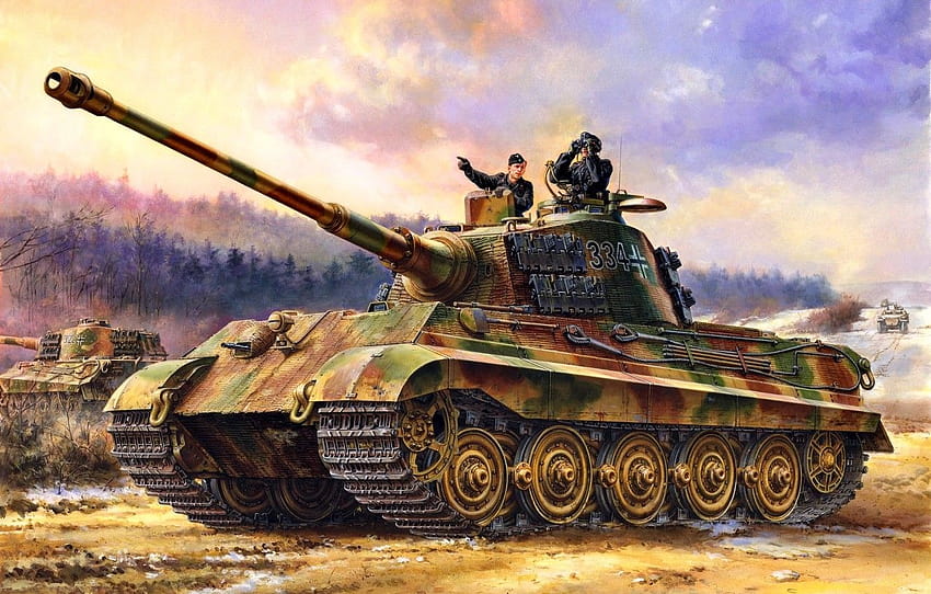 Allemagne, Tank, Tiger II, Lourd, Le troisième Reich, WWII Fond d'écran HD