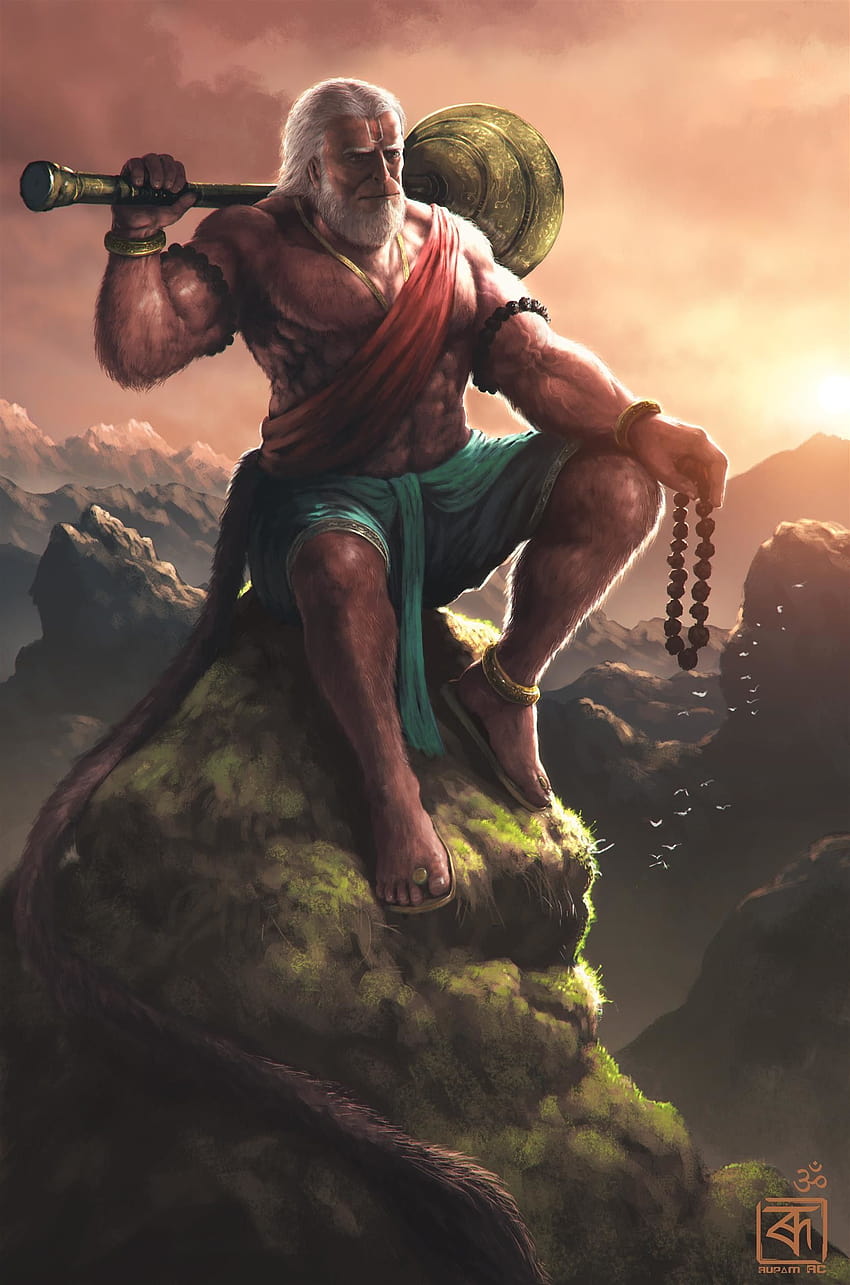 Hanuman ist ein leidenschaftlicher Anhänger von Rama. Er ist eine der zentralen Figuren in den verschiedenen Versionen des Epos Ramayana …, Ramayana das Epos HD-Handy-Hintergrundbild