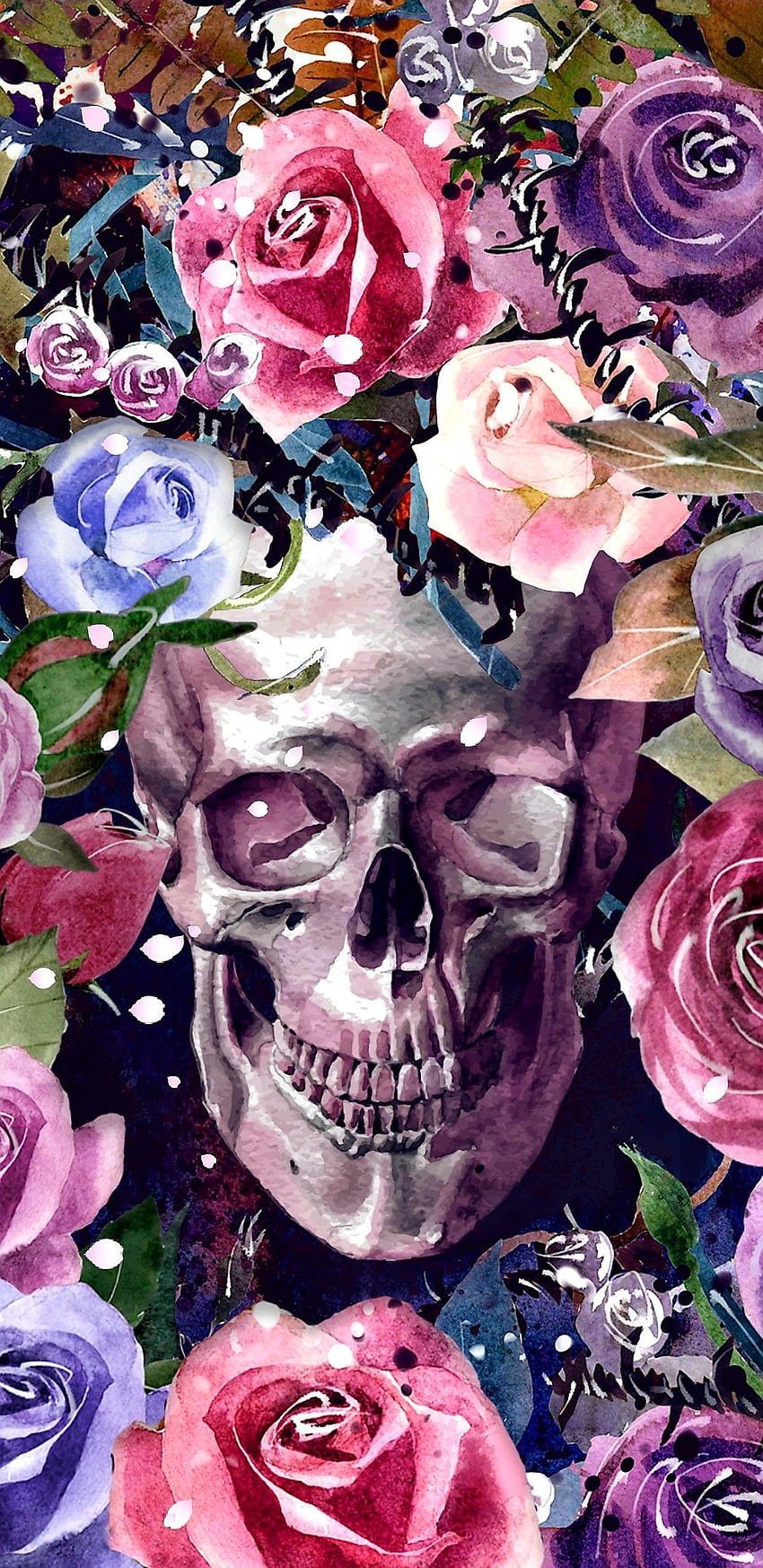 Floral Skull HD phone wallpaper