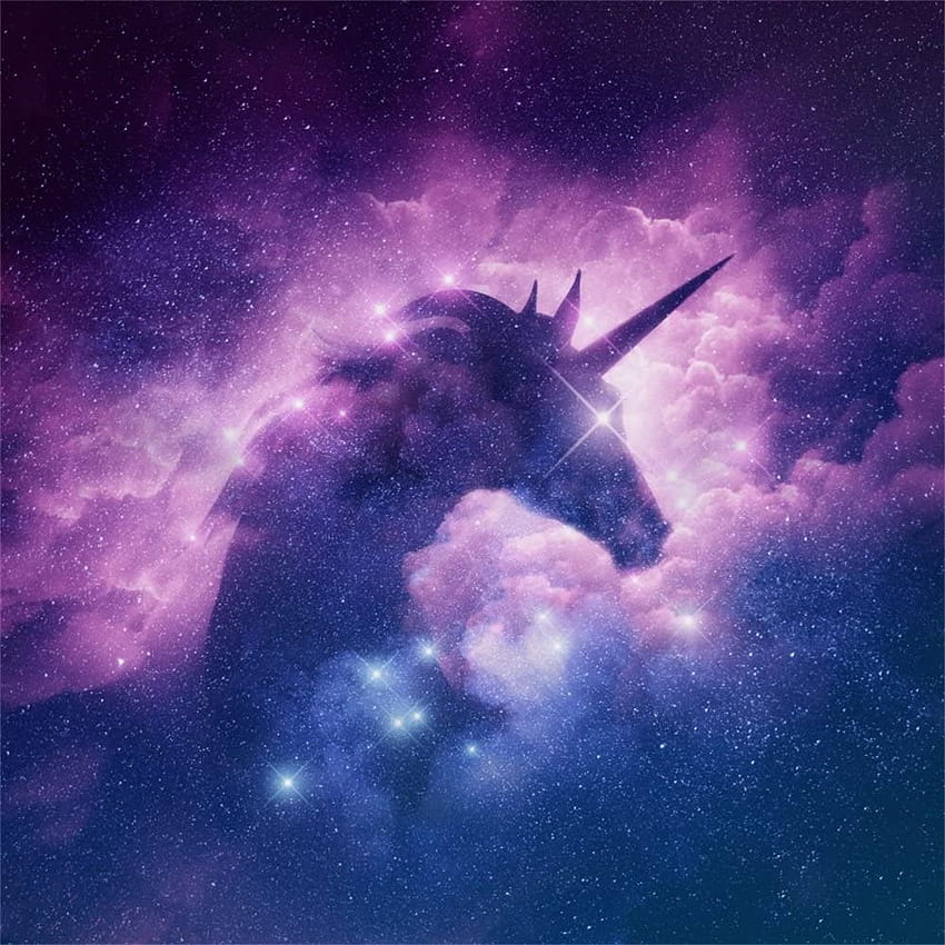 Amazon : LFEEY 6x6ft Starry Stars Unicorn Silhouette Backdrop, unicorn galaxy cute HD phone wallpaper