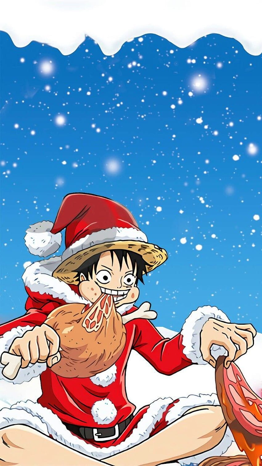 Itadakimaasss one piece Christmas, luffy christmas HD phone wallpaper