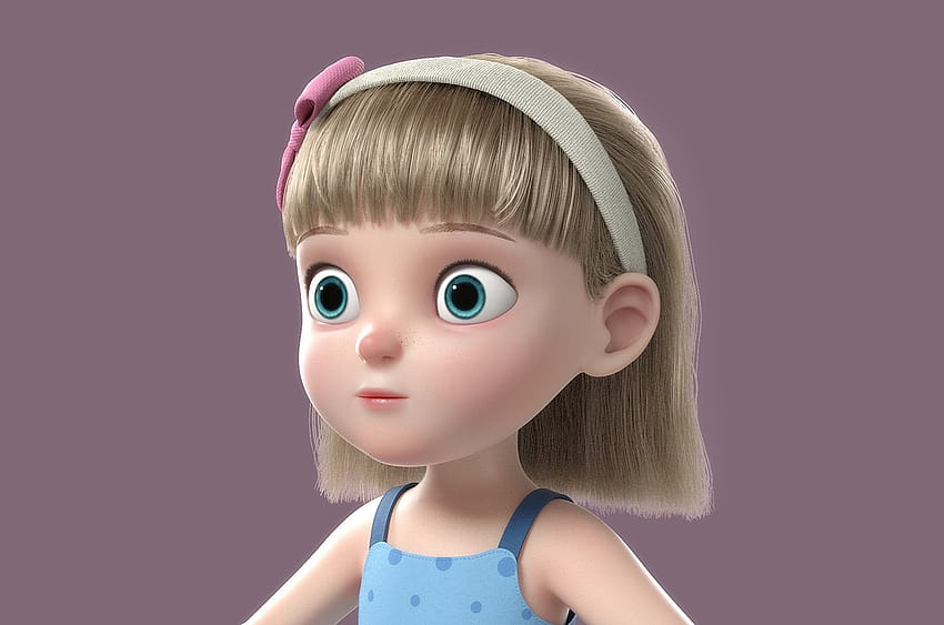 Cartoon Girl Rigged 3D child, 3d model HD wallpaper | Pxfuel