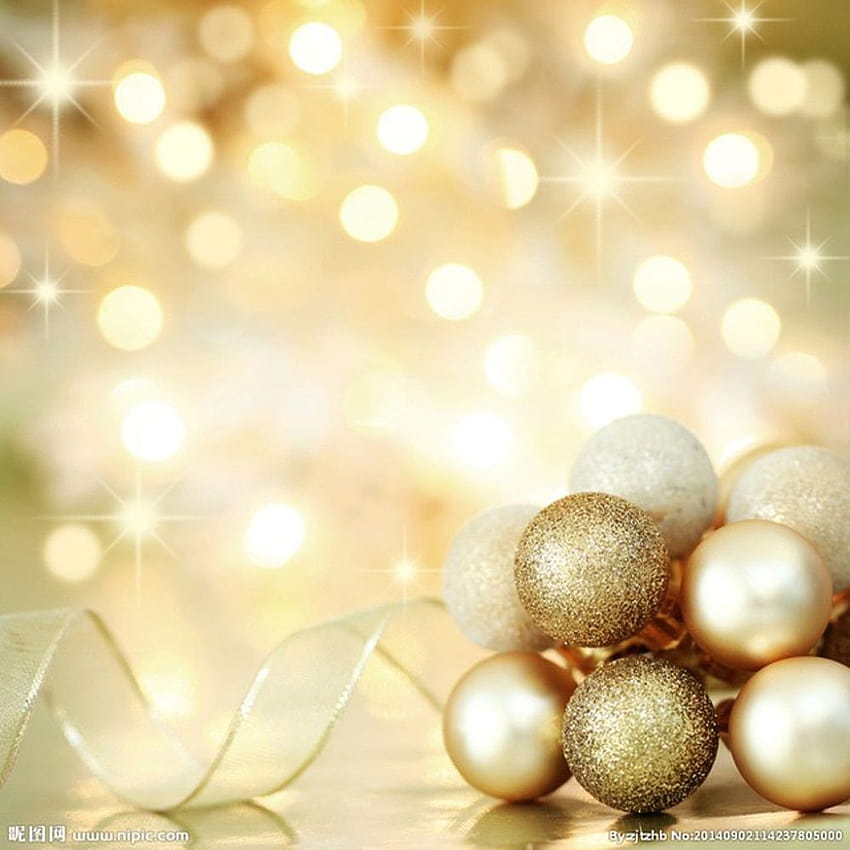 Бебешки деца Коледна графика Shoot Backdrop Gold Ball Bling Stars Halo Новородени празнични фонове за студио 150cm*200cm, коледен блеск HD тапет за телефон