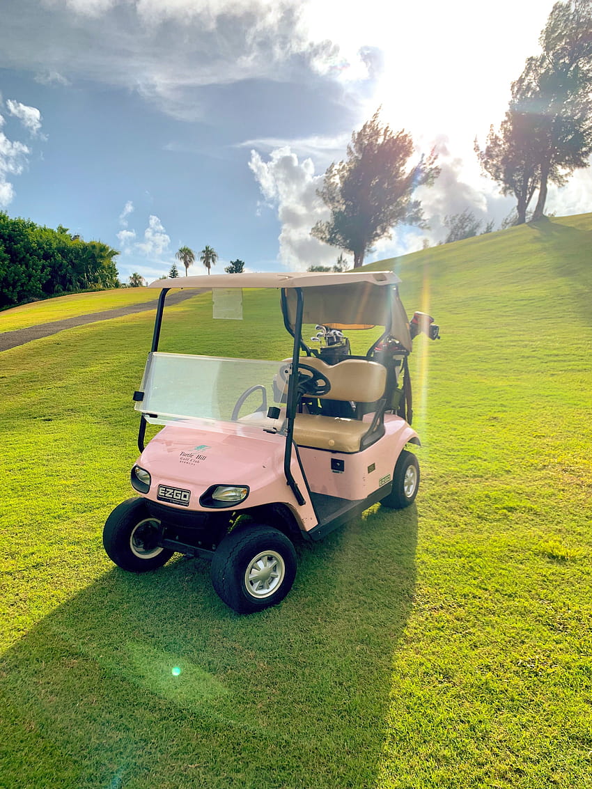 Carro de golf rosa fondo de pantalla del teléfono