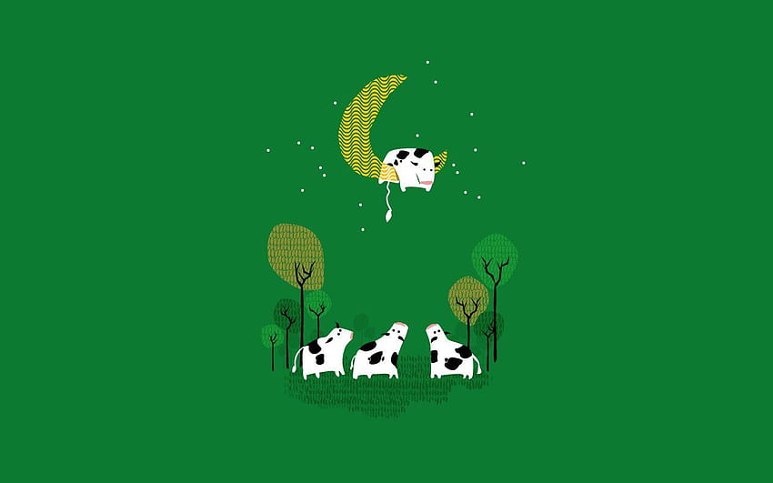 simple funny II, cute background cow HD wallpaper