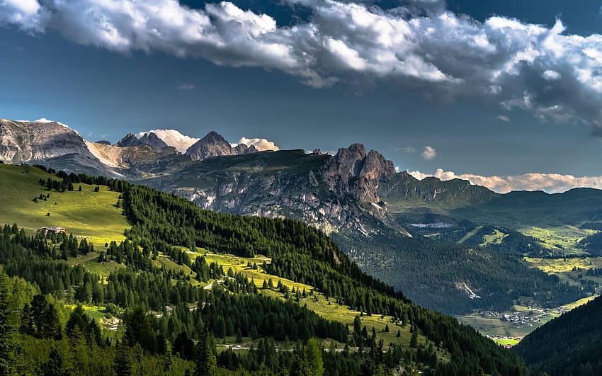 2856800 nature landscape dolomites mountains alps forest, italian alps HD wallpaper
