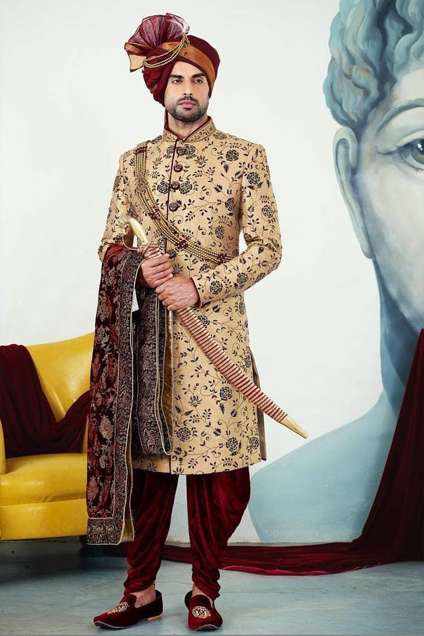 Gaun pengantin India, pengantin pria Sherwani ...pinterest wallpaper ponsel HD