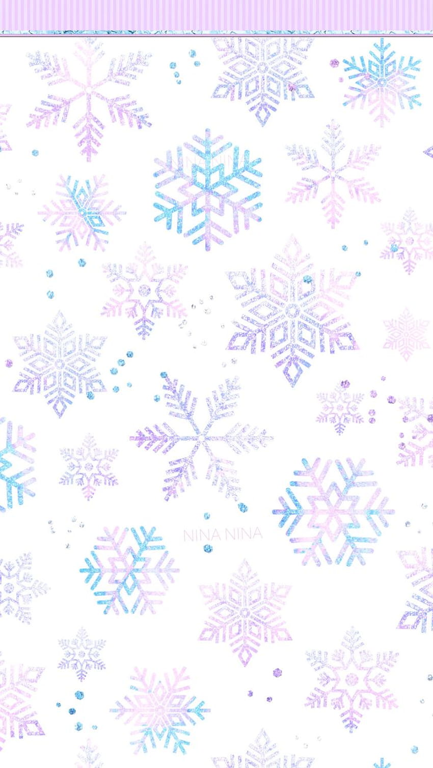 14 Aquarell-Schneeflocken, digitale Papiere, glitzernder Schnee nahtlos HD-Handy-Hintergrundbild
