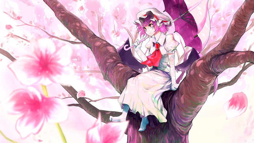 24 Anime Cherry Blossom, pink sakura tree anime aesthetic HD wallpaper