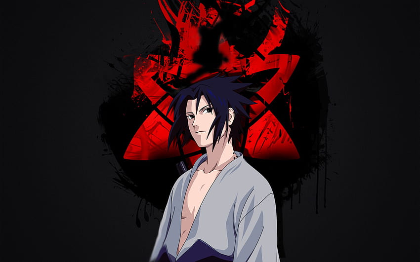 Of Anime, Naruto, Sasuke Uchiha, Sharingan, sasuke red HD wallpaper