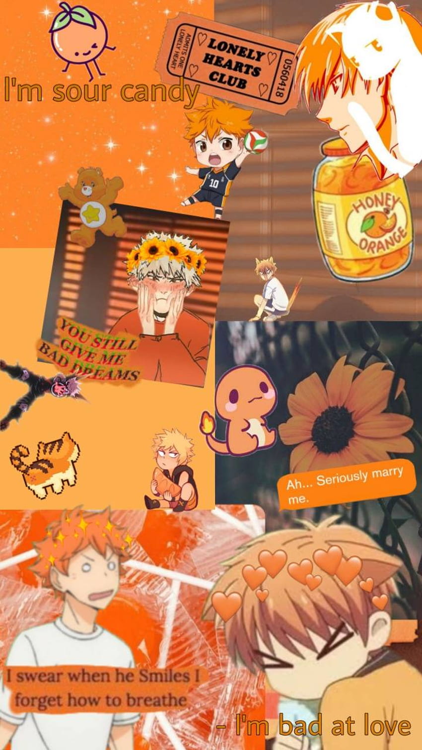 Orange Bois by AnimeBoiSimps, orange aesthetic anime HD phone wallpaper