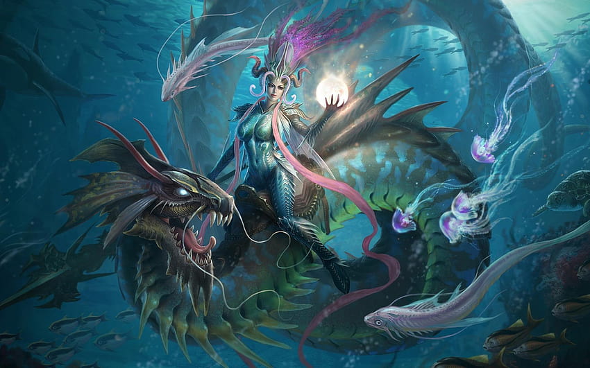 Underwater Fantasy Dragon Girl and Stock HD wallpaper | Pxfuel