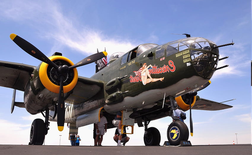 : aereo, aereo militare, seconda guerra mondiale, Boeing B 17, North American B 25 Mitchell Sfondo HD