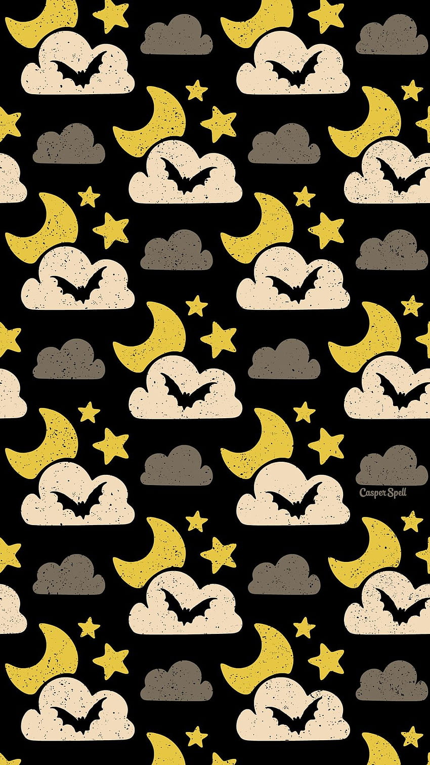할로윈 야행성 박쥐 밤 반복 패턴 스크린 세이버 귀여운 소름 끼치는 무시무시한 아트 디자인…, 귀여운 할로윈 패턴 HD 전화 배경 화면