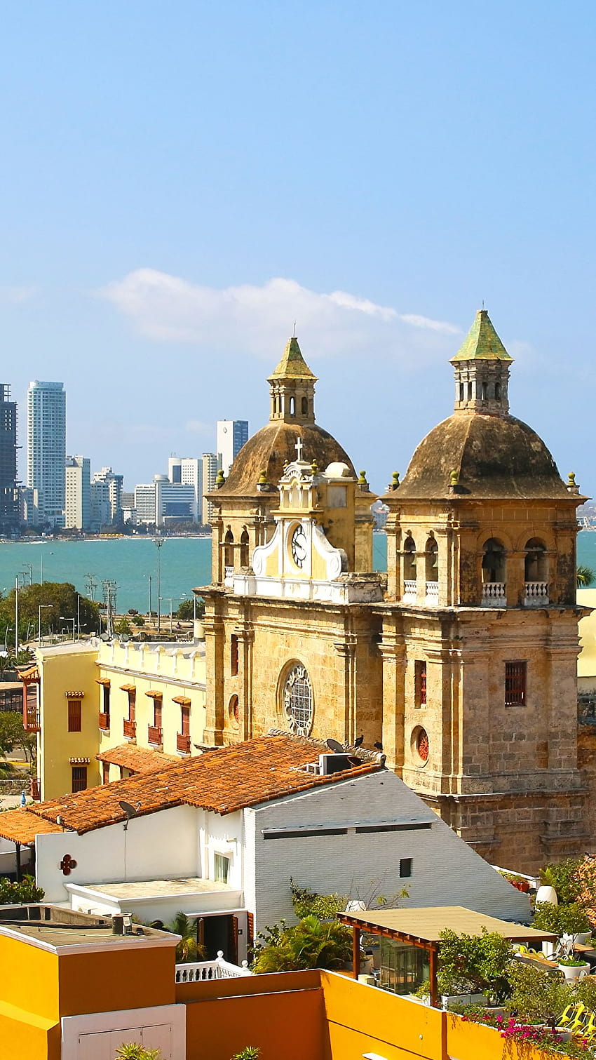 Kolumbia Wieża Cartagena Miasta Domy 1080x1920 Tapeta na telefon HD