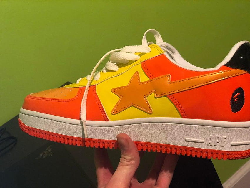 What are these 2006 bapestas worth ? Colorway is Orange/Yellow and I, bapesta slides HD wallpaper