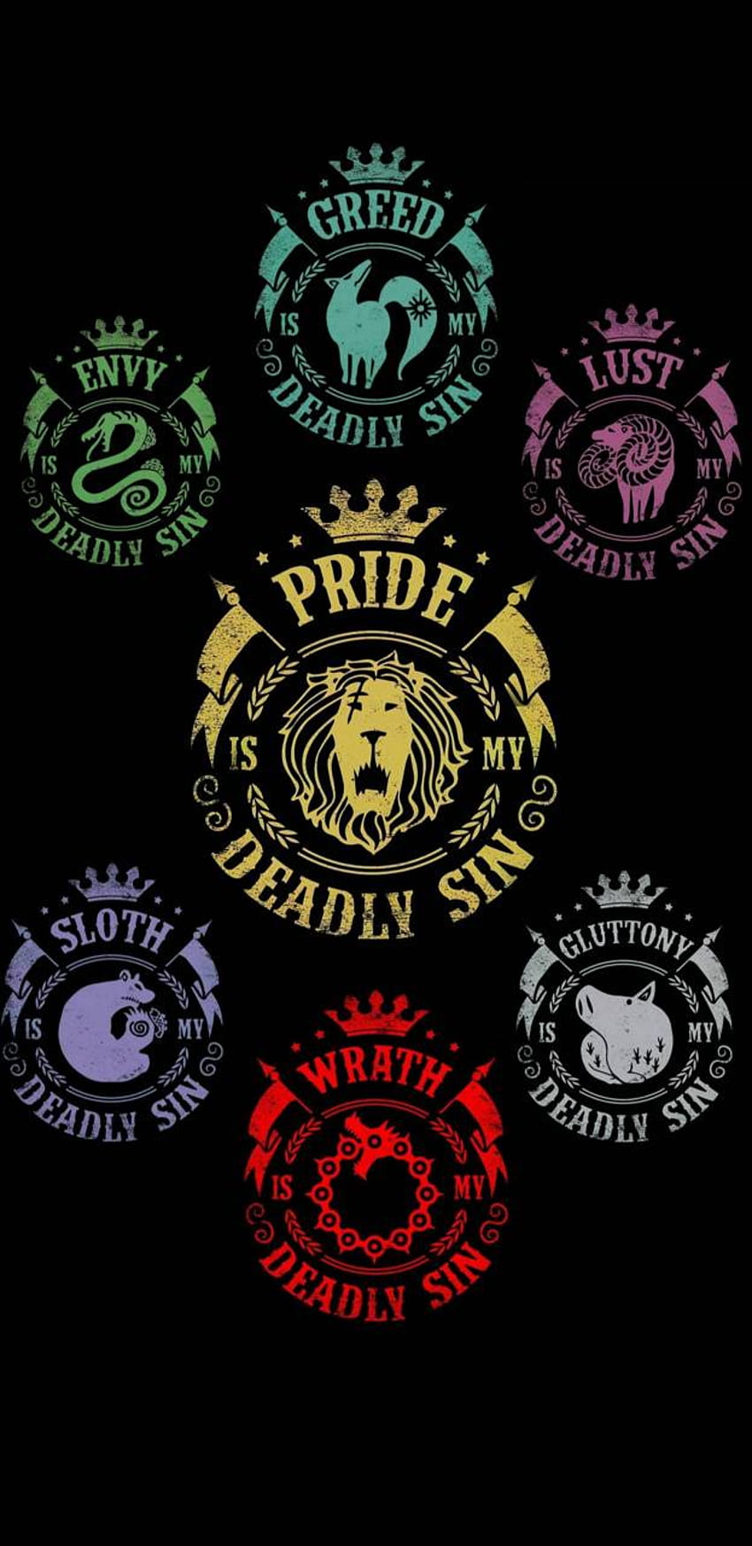 Symboles des sept péchés capitaux, péché du lion Fond d'écran de téléphone HD