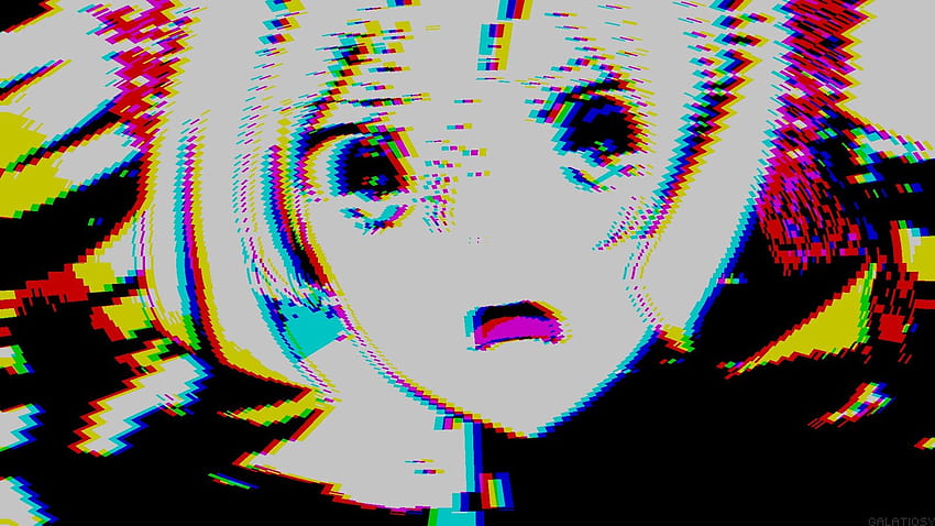 cute, anime glitch pc HD wallpaper