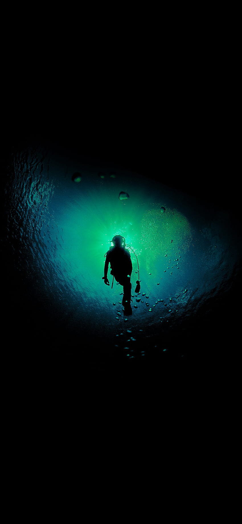 Deep blue dark ocean dive iPhone X, iphone scuba HD phone wallpaper
