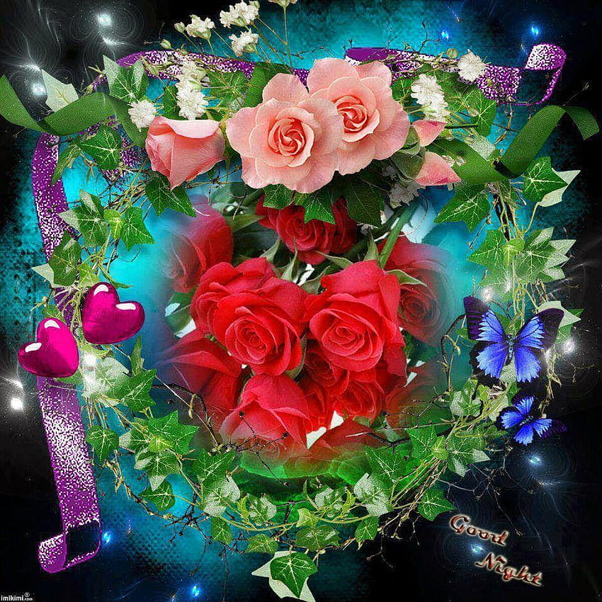  Buenas noches con bellas rosas, good night love HD phone wallpaper
