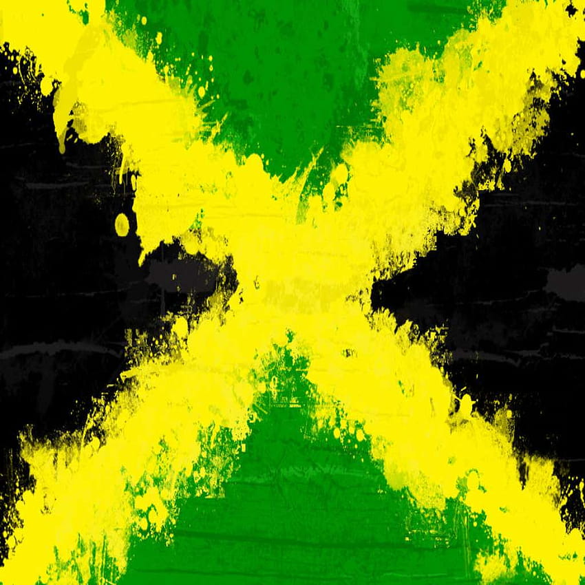 Jamaican Flag Fabric Wallpaper and Home Decor  Spoonflower
