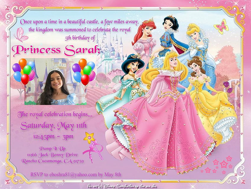 Disney Princess sarah's invitation and HD wallpaper